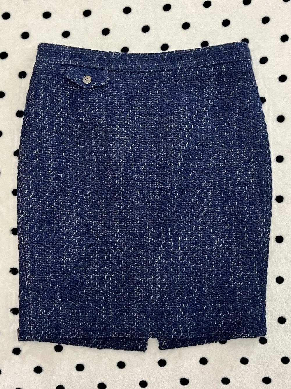 J. Crew Factory Navy Blue Speckled Tweed Pencil Skirt Size 4